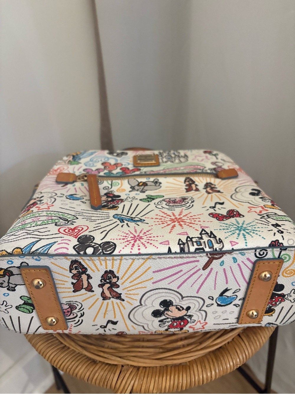 Disney Parks Dooney & Bourke White Sketch Mickey & Minnie Backpack - Picture 3 of 8
